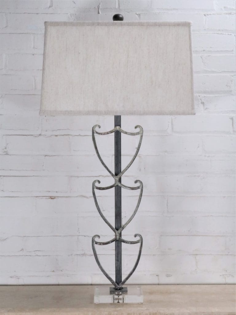 Shield custom iron table lamp