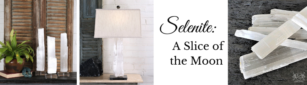 selenite crystal used in home decor and home lighting